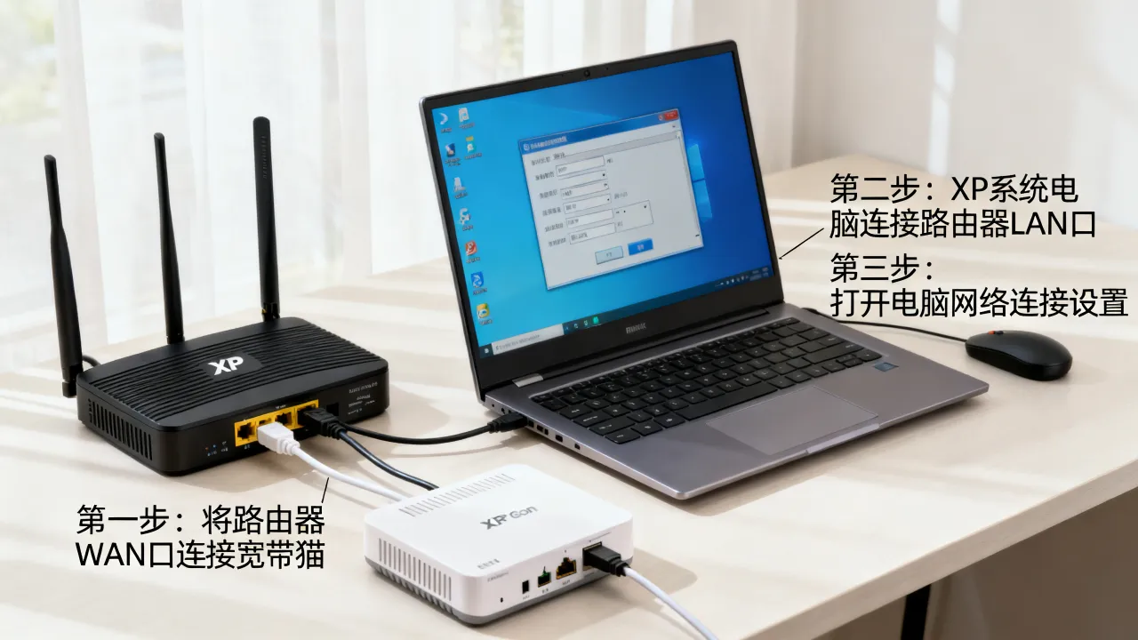 xp连路由器怎么连宽带连接网络服务器，路由器怎么设置宽带