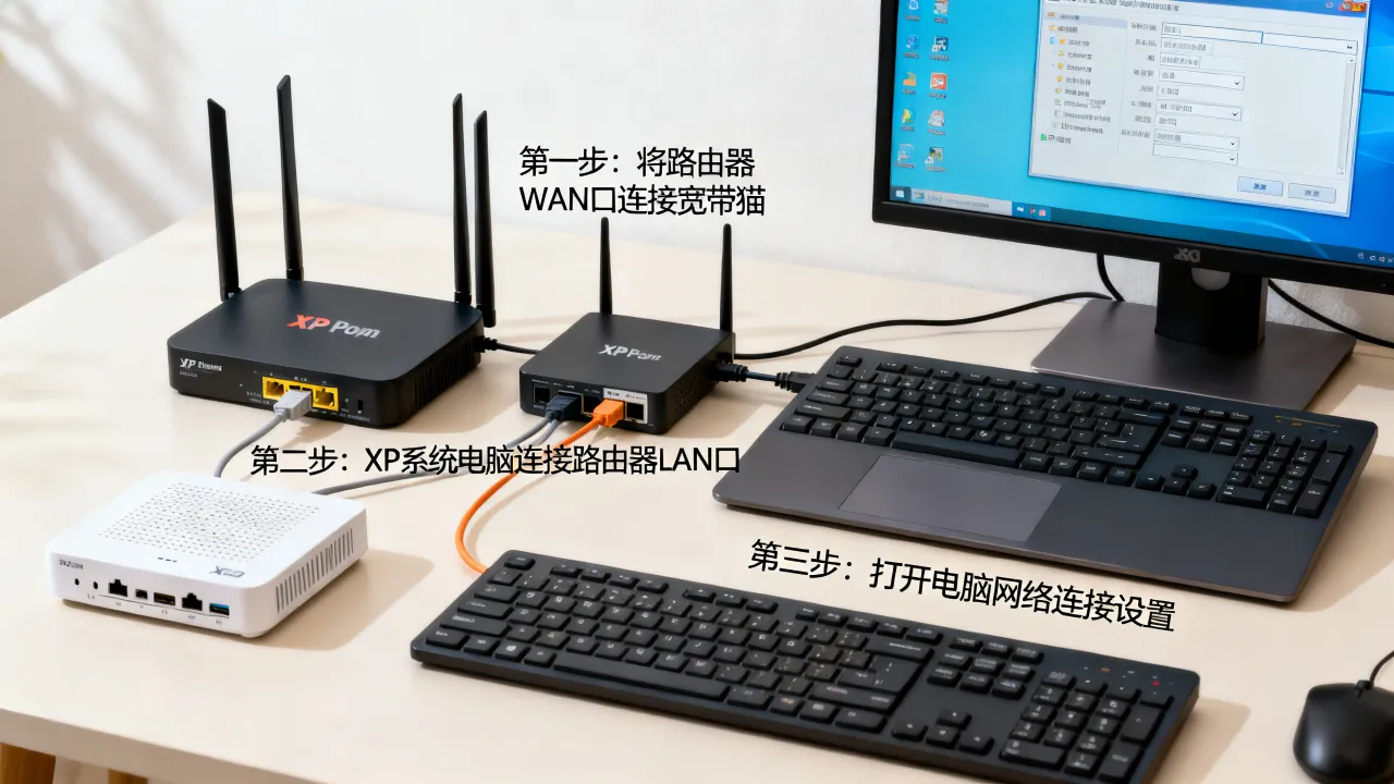xp连路由器怎么连宽带连接网络服务器，路由器怎么设置宽带