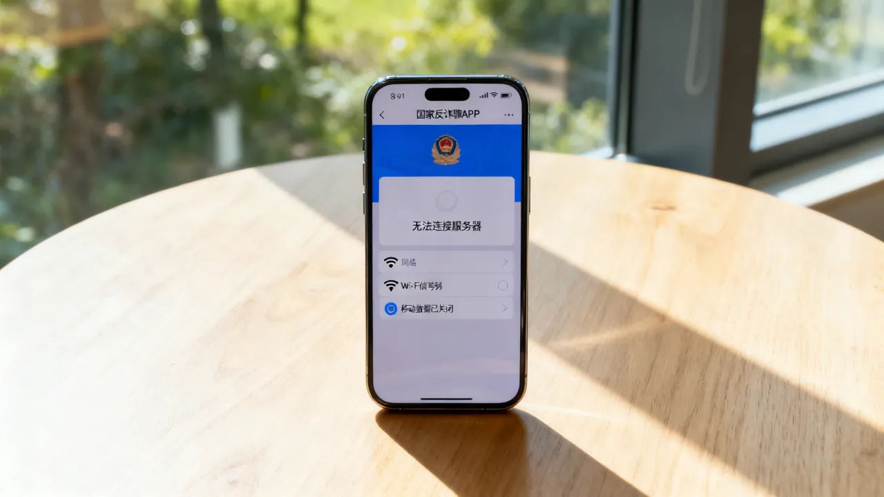 为什么我的国家反诈骗APP找不到服务器，无法连接网络怎么办