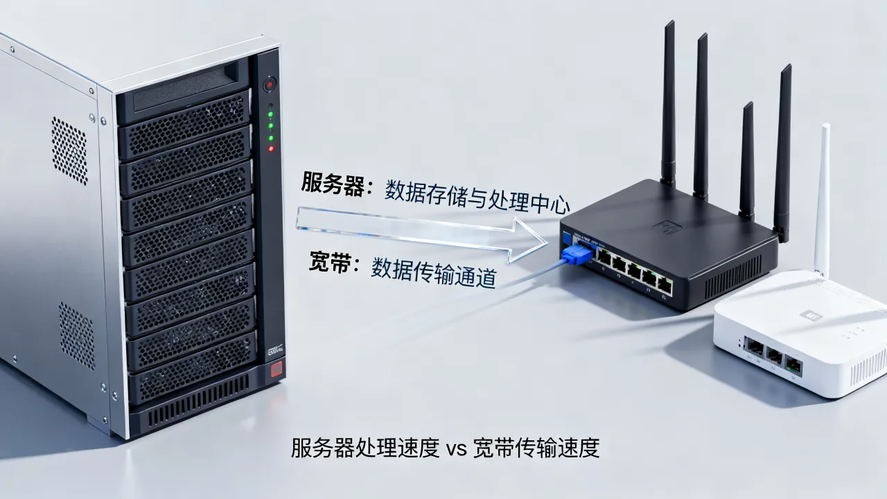 服务器和宽带的区别是什么，服务器跟宽带有什么区别哪个更快？
