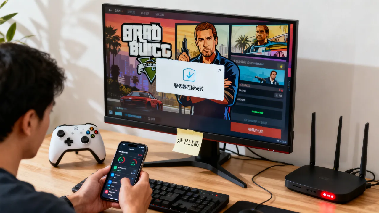 GTA5线上模式服务器为什么这么卡,进不去怎么办