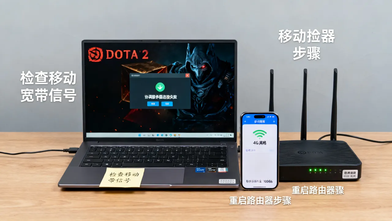 移动宽带玩DOTA2连不上协调服务器怎么办，协调服务器咋解决