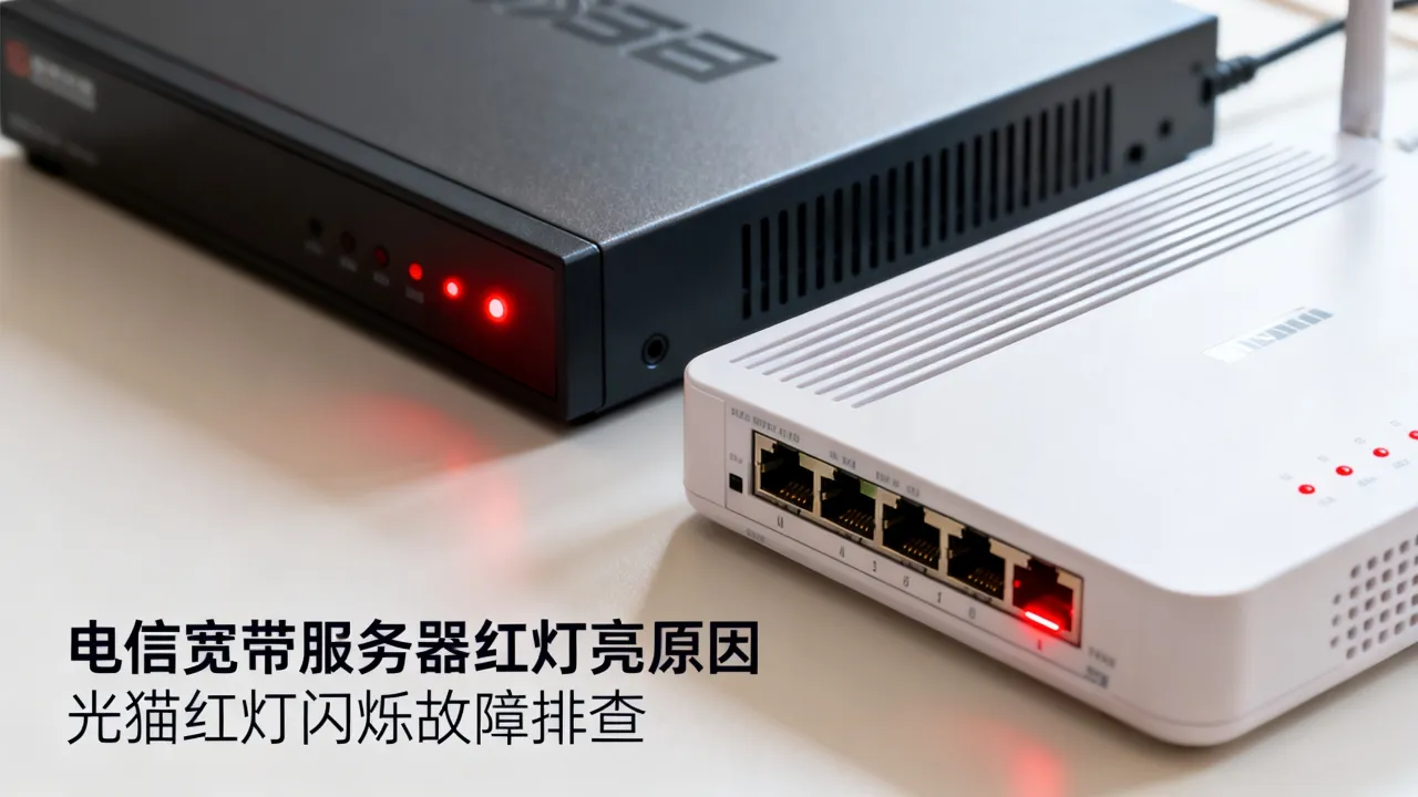 电信宽带服务器红灯亮怎么回事，光猫红灯一直闪烁什么原因