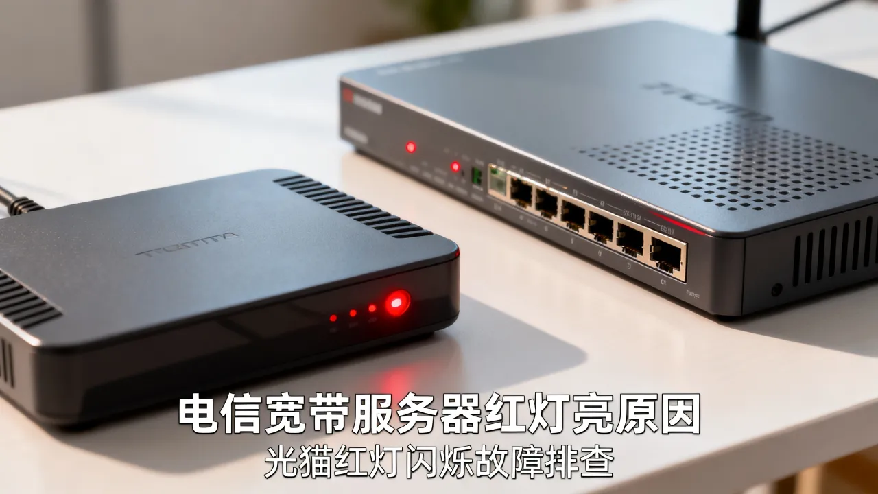 电信宽带服务器红灯亮怎么回事，光猫红灯一直闪烁什么原因