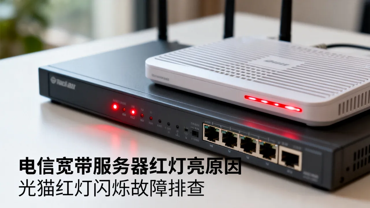 电信宽带服务器红灯亮怎么回事，光猫红灯一直闪烁什么原因