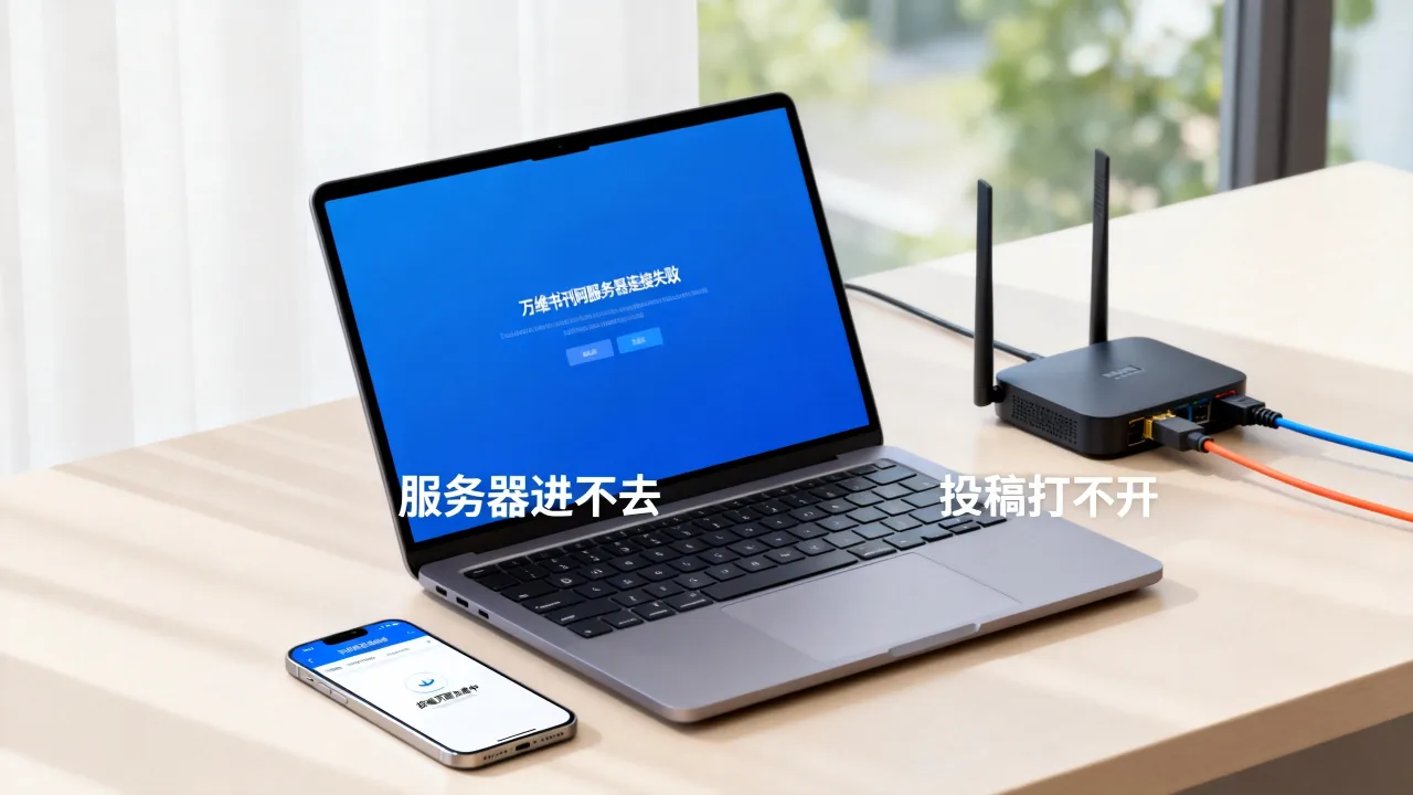 万维书刊网服务器为什么进不去，投稿时网站打不开怎么办