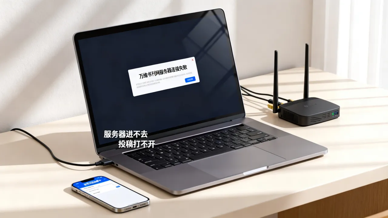 万维书刊网服务器为什么进不去，投稿时网站打不开怎么办