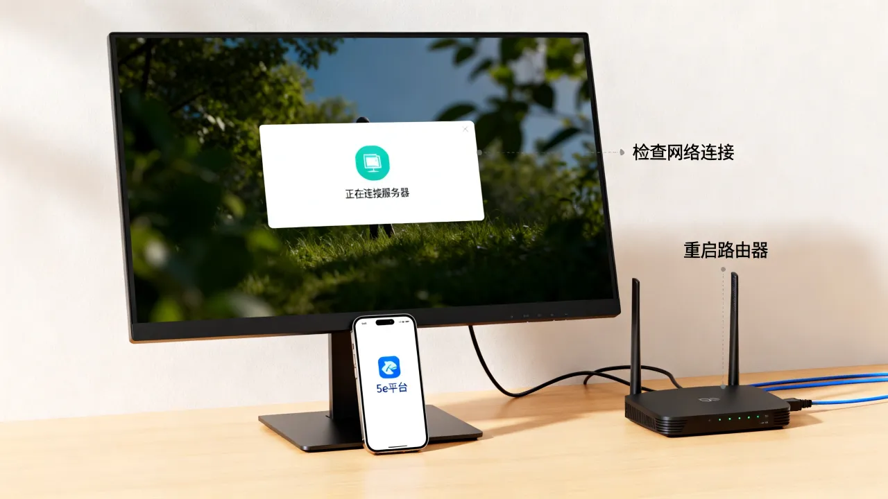 为什么5e进csgo一直正在连接服务器，5e平台连接超时怎么办