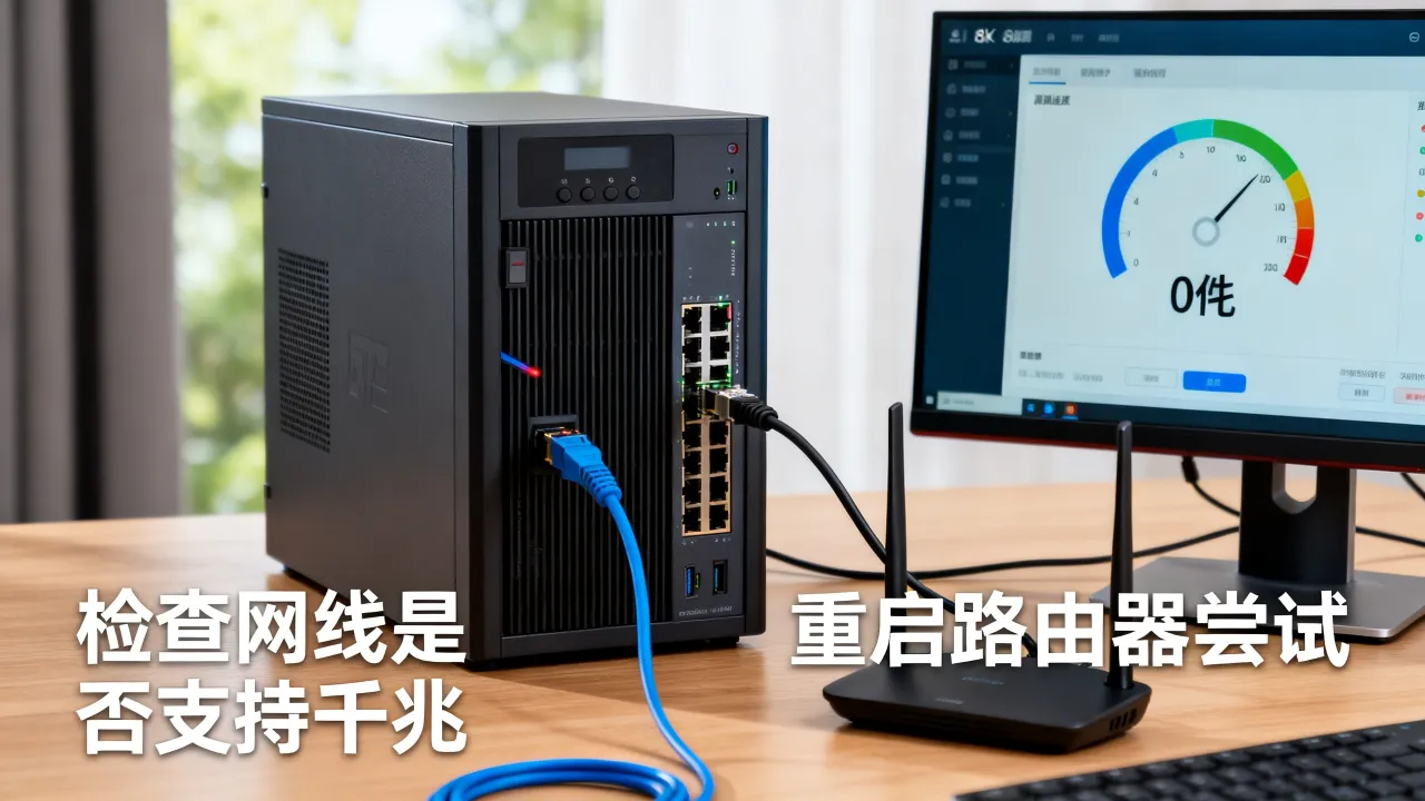 服务器千兆网速测速只有百兆怎么回事，怎么提速