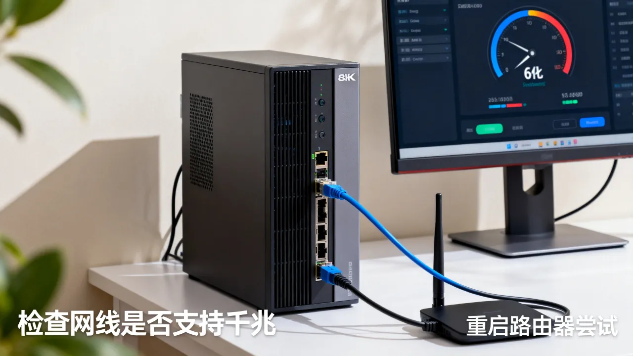 服务器千兆网速测速只有百兆怎么回事，怎么提速