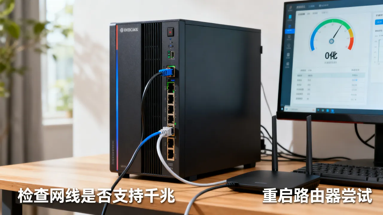 服务器千兆网速测速只有百兆怎么回事，怎么提速