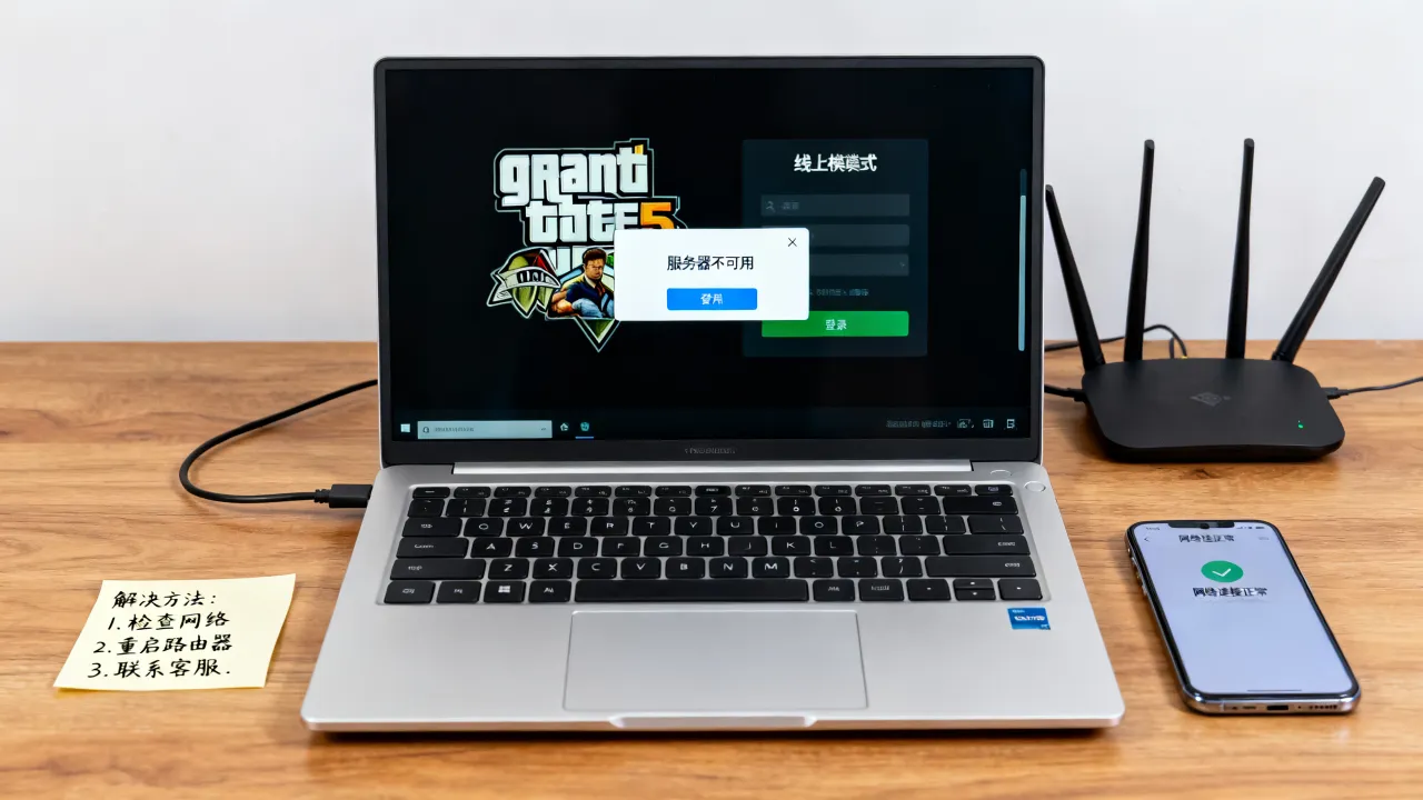 GTA5线上模式为什么显示服务器不可用，如何解决？