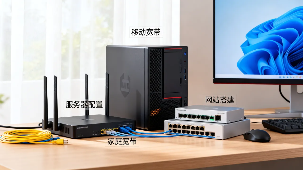 移动宽带怎么配服务器，家庭宽带搭建网站需要什么配置？