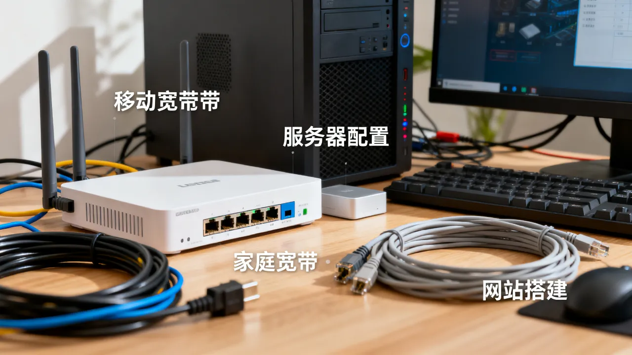 移动宽带怎么配服务器，家庭宽带搭建网站需要什么配置？