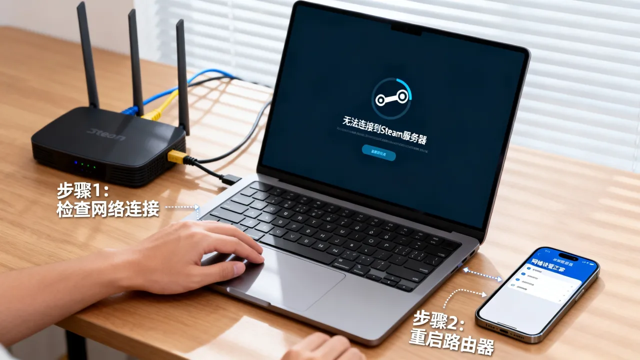 为什么steam一直显示连接不上服务器，怎么解决？