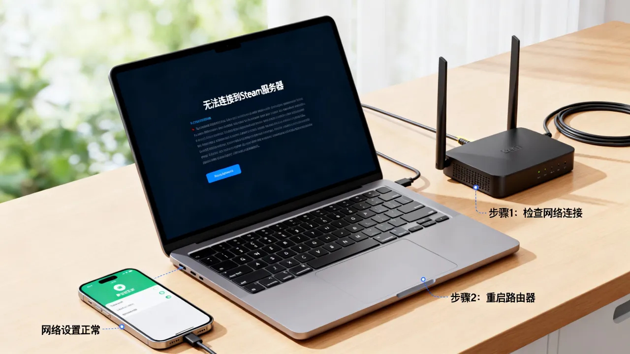 为什么steam一直显示连接不上服务器，怎么解决？