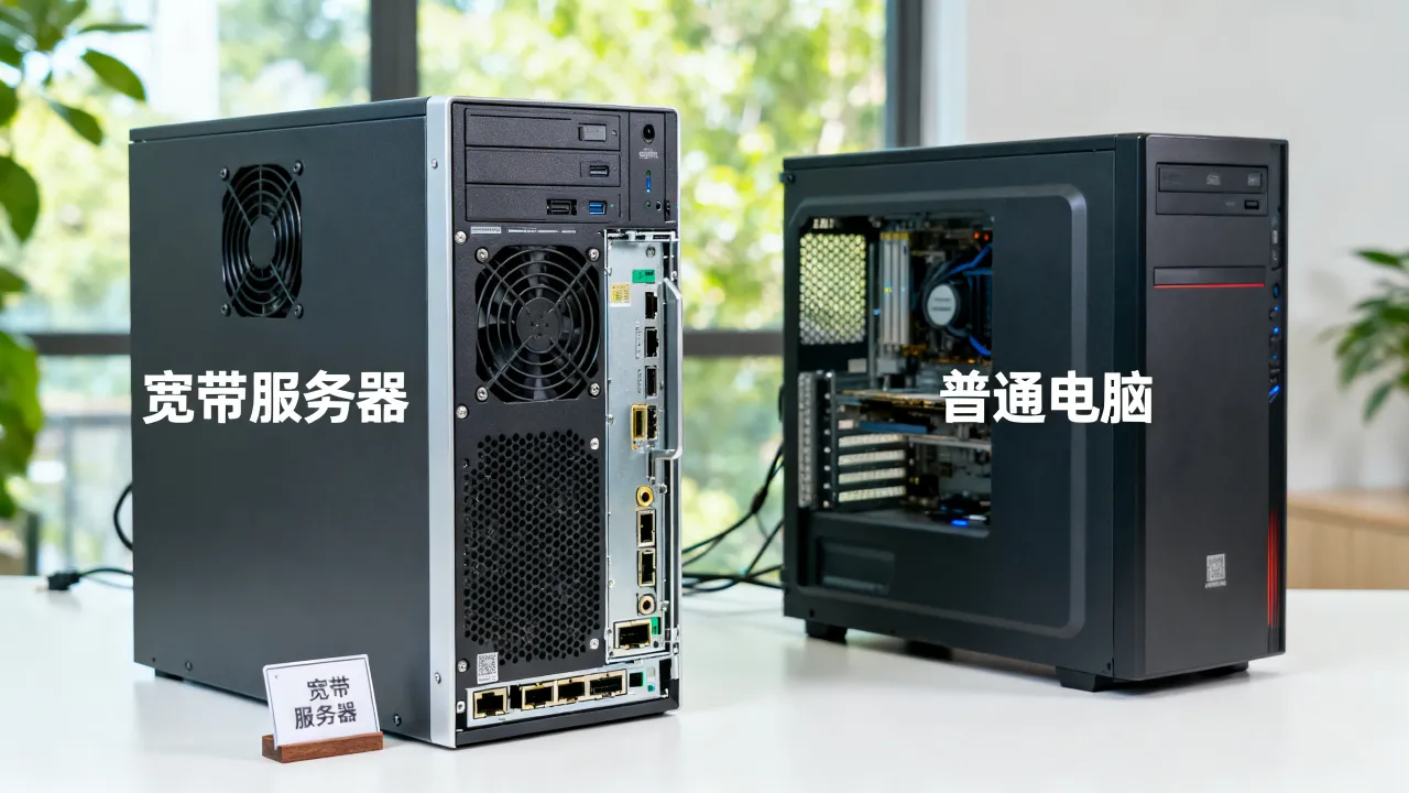 宽带服务器是干什么的,它和普通电脑有什么区别?