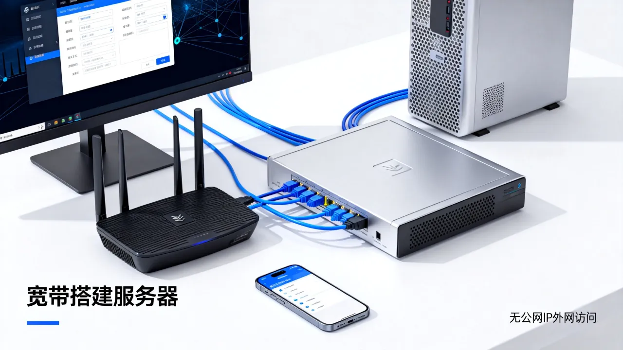 自己宽带能搭建服务器吗？没有公网IP怎么实现外网访问？