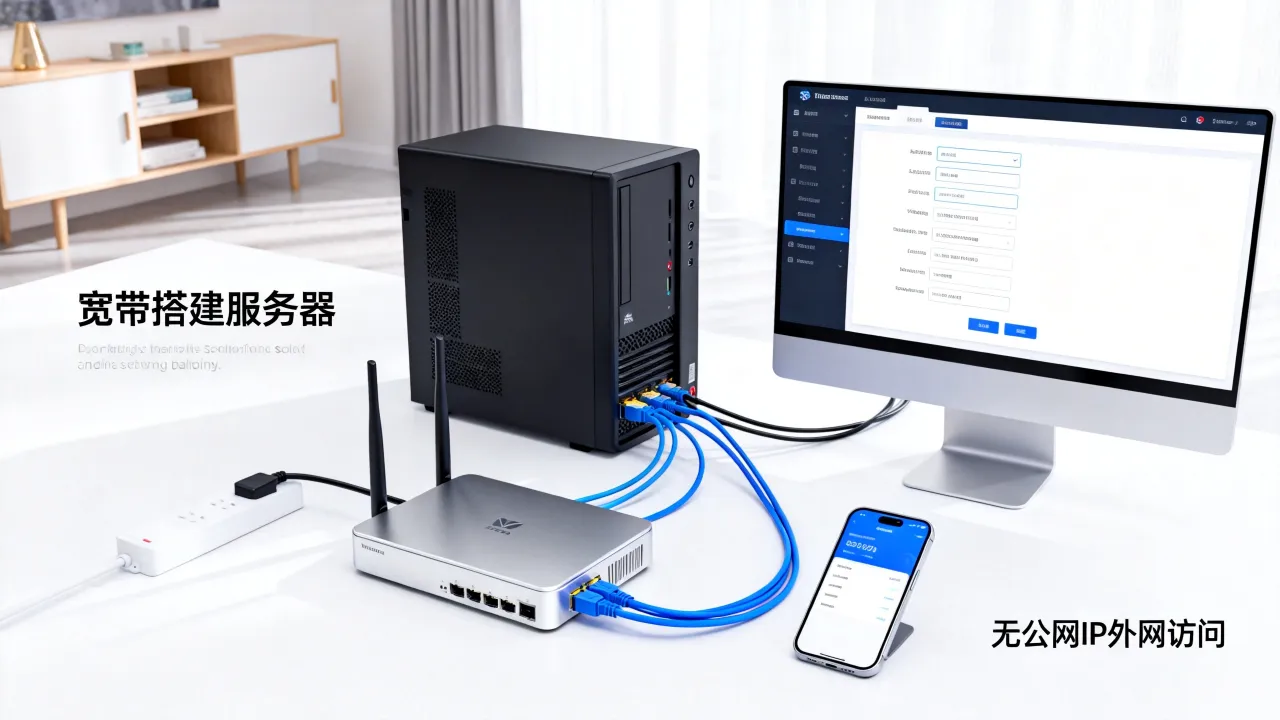 自己宽带能搭建服务器吗？没有公网IP怎么实现外网访问？