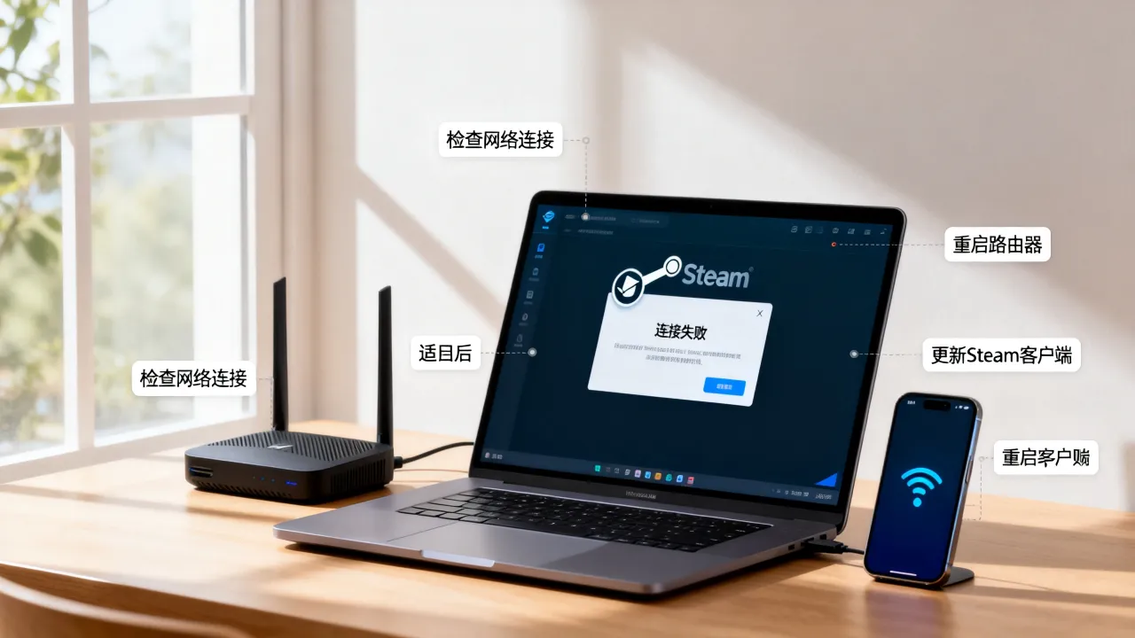 steme链接不上服务器为什么，Steam连接失败怎么解决