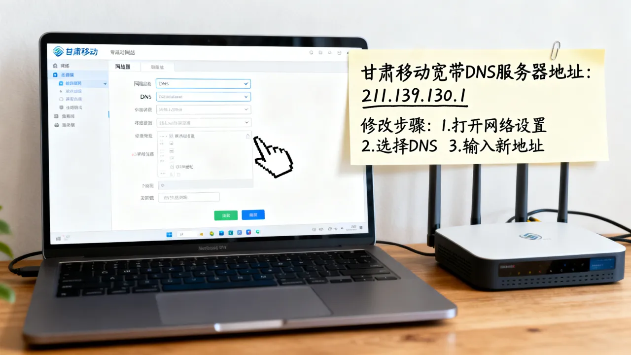 甘肃移动宽带DNS服务器地址是多少？怎么修改设置