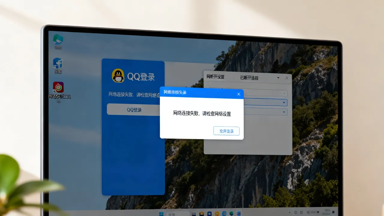 为什么电脑登QQ没有网络连接服务器，QQ登录服务器失败怎么办