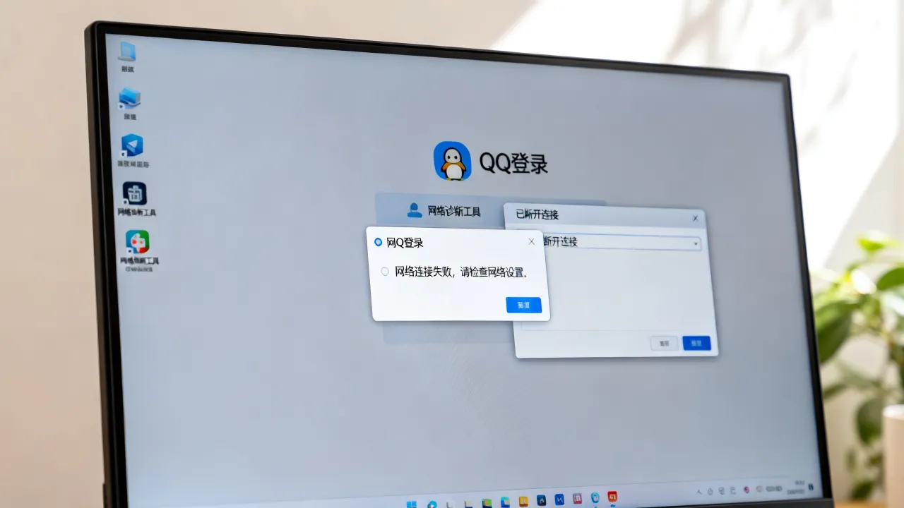 为什么电脑登QQ没有网络连接服务器，QQ登录服务器失败怎么办