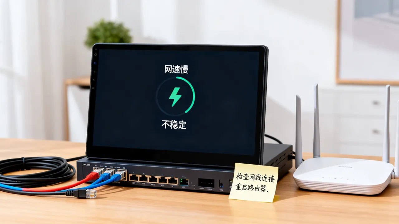 中控屏服务器显示网速慢怎么办，网速不稳定如何解决