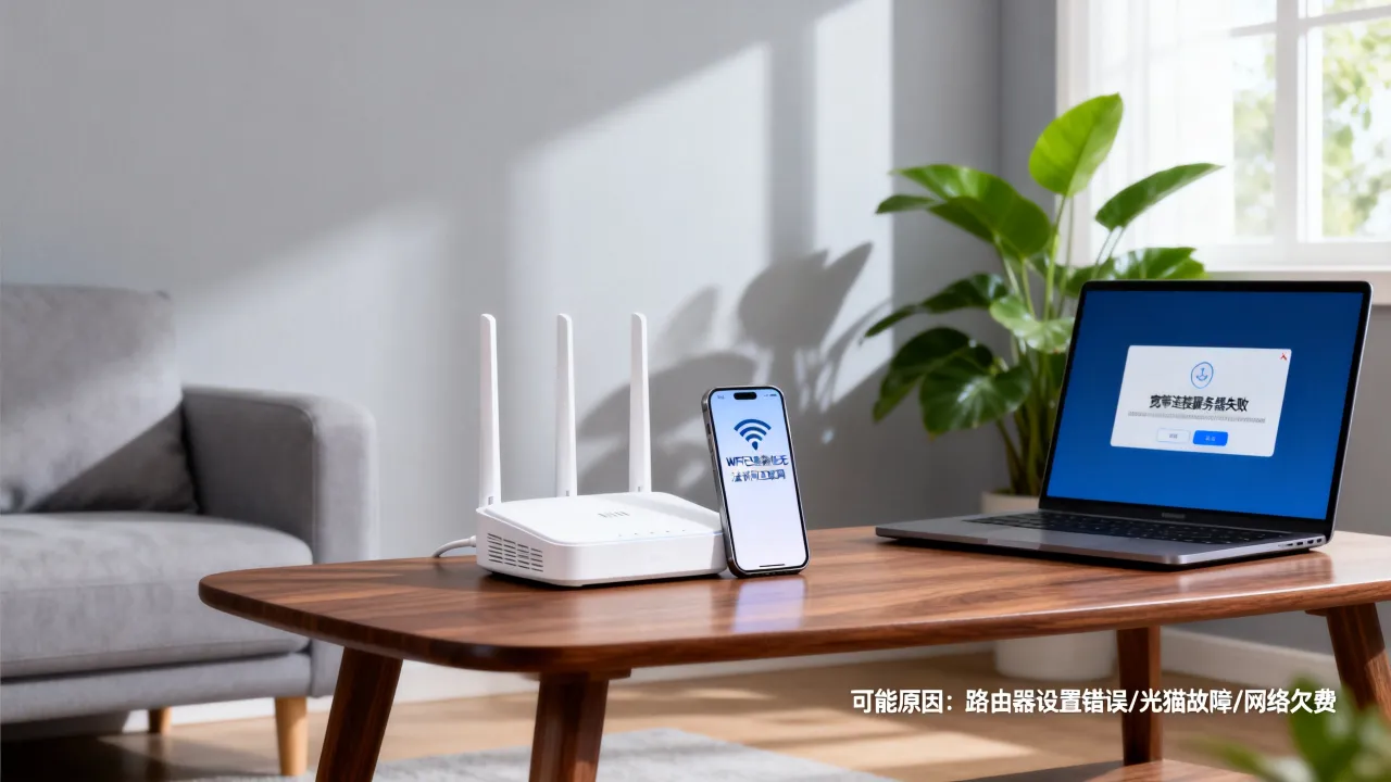 WiFi连上用不了还提示宽带连接服务器？是什么原因导致的