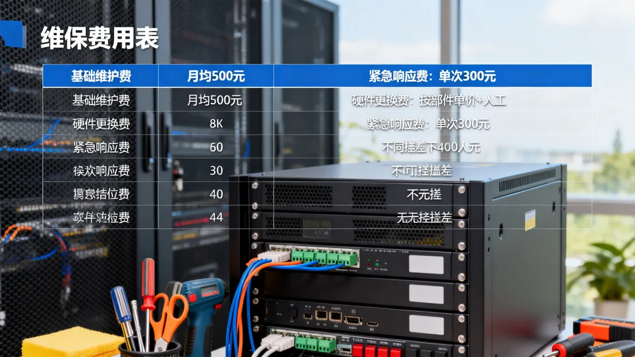 昌吉服务器维保费用表具体包含哪些内容，怎么收费？