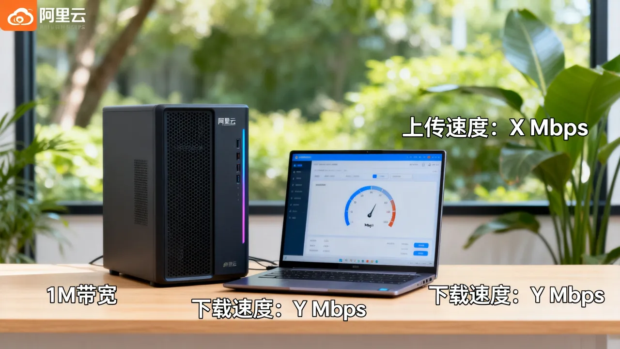 阿里云服务器1M带宽实际网速多少,上传下载速度实测多少