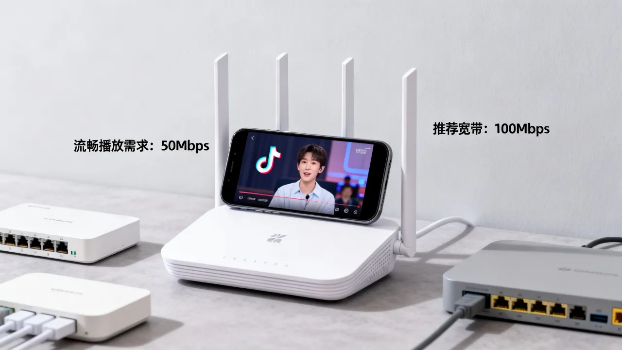 抖音服务器多少兆网速，刷视频要多大宽带才不卡