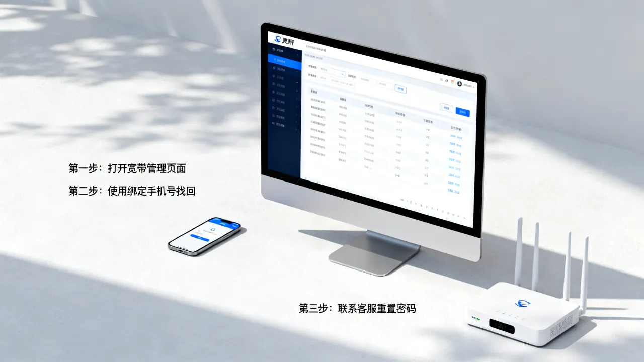 宽带服务器账号密码忘记了如何查询？，怎么找回