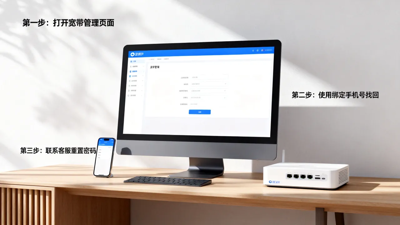 宽带服务器账号密码忘记了如何查询？，怎么找回