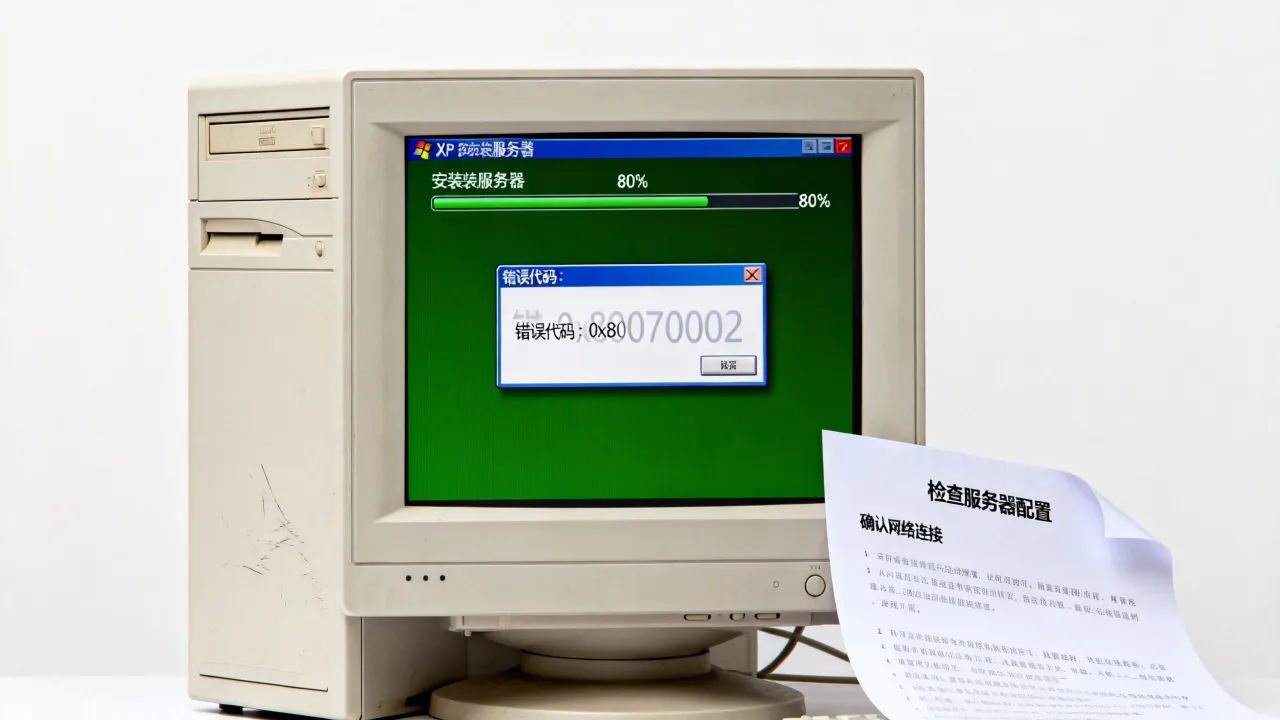 为什么xp安装不了服务器失败怎么办，xp系统安装服务器报错怎么解决