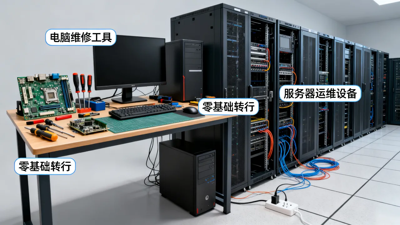 电脑维修和服务器运维哪个更吃香，零基础转行哪个更有前途