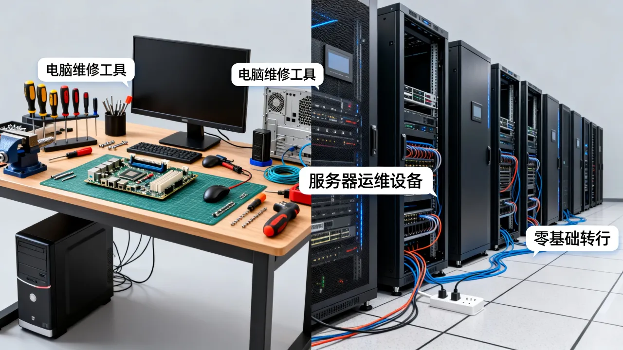 电脑维修和服务器运维哪个更吃香，零基础转行哪个更有前途