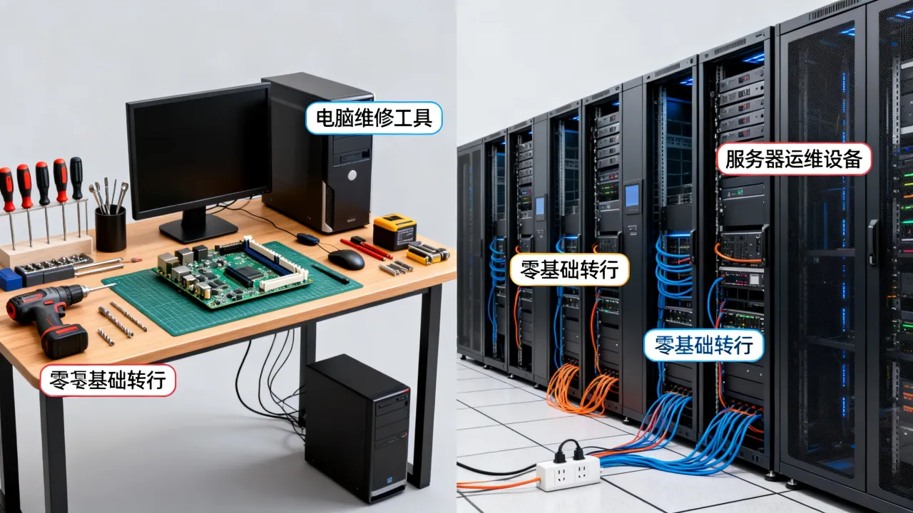 电脑维修和服务器运维哪个更吃香，零基础转行哪个更有前途