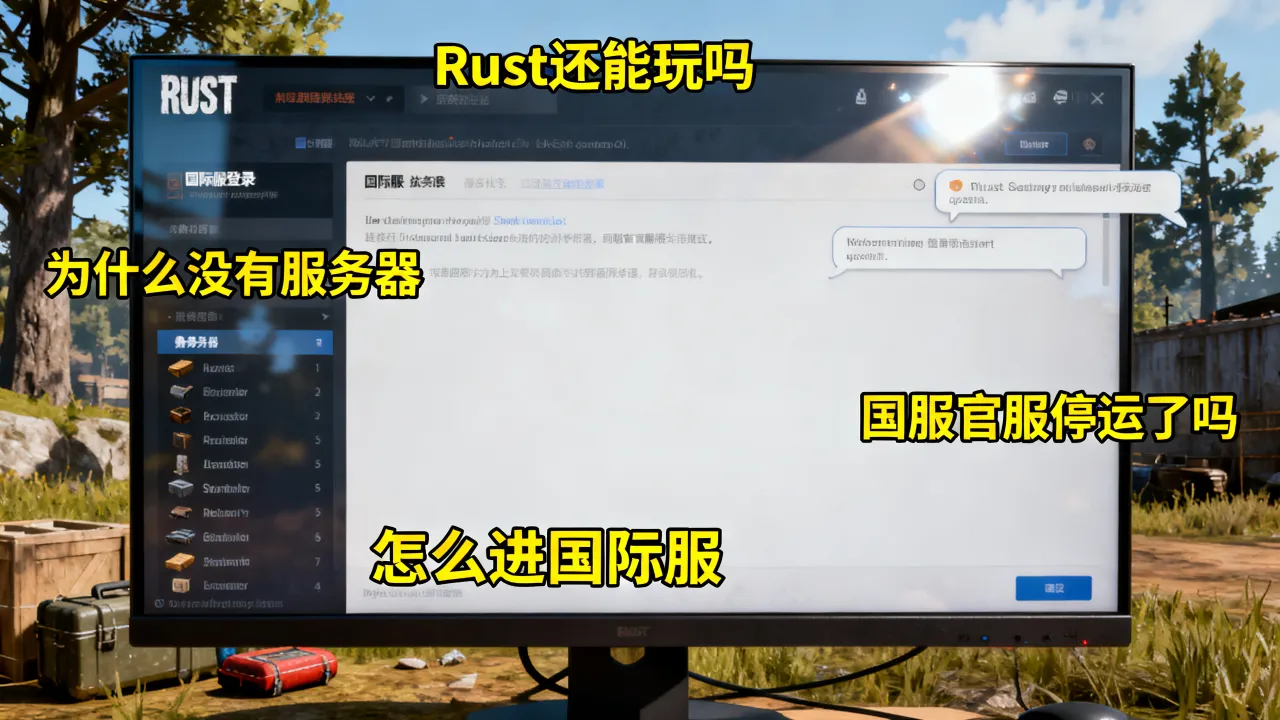 Rust还能玩吗为什么没有服务器，国服官服停运了吗怎么进国际服