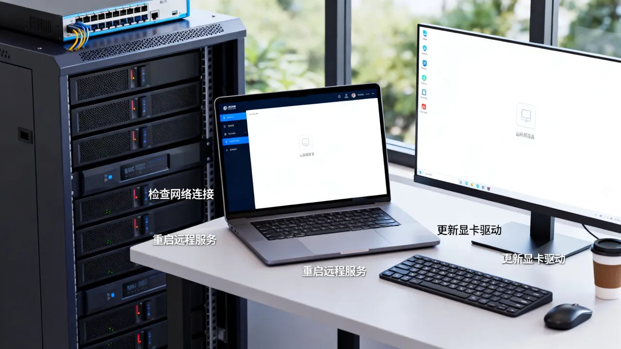 为什么远程服务器白屏，远程桌面白屏怎么解决？