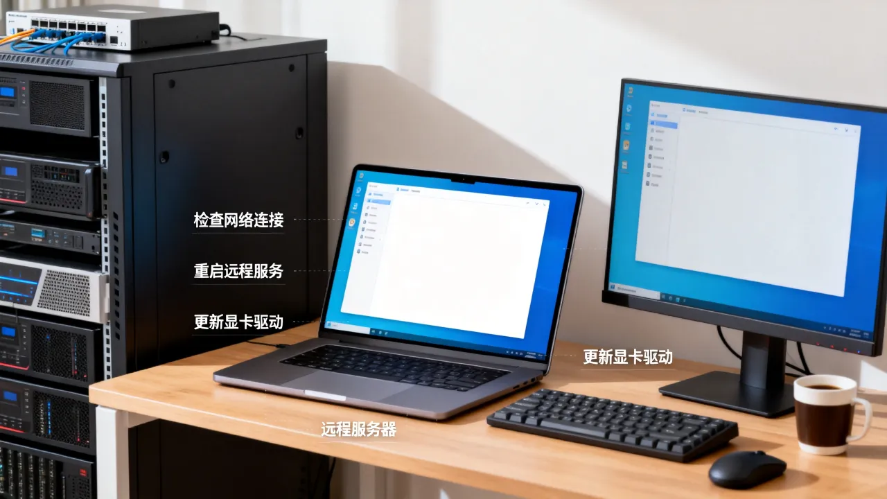 为什么远程服务器白屏，远程桌面白屏怎么解决？