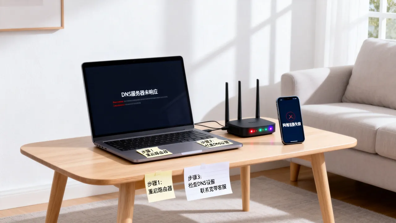 宽带网络DNS服务器未响应怎么办，网络连接失败如何快速修复？