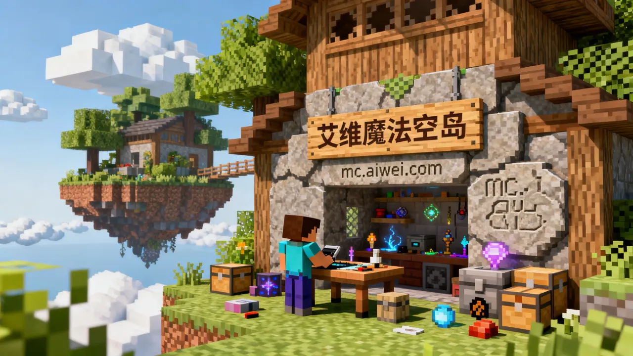 艾维魔法空岛服务器怎么玩，我的世界空岛服务器IP地址是多少