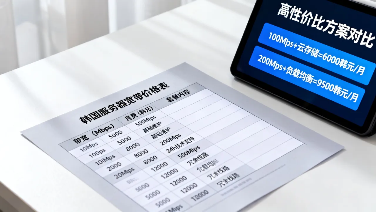 韩国服务器宽带价格表报价明细有哪些？如何选择高性价比方案？