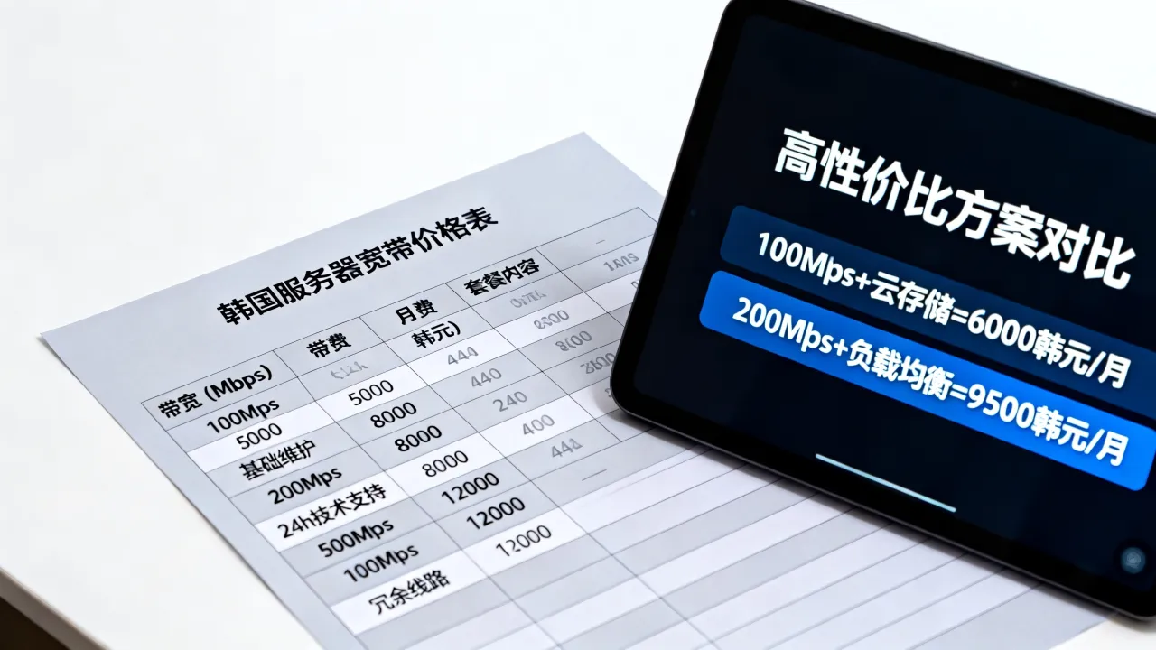 韩国服务器宽带价格表报价明细有哪些？如何选择高性价比方案？