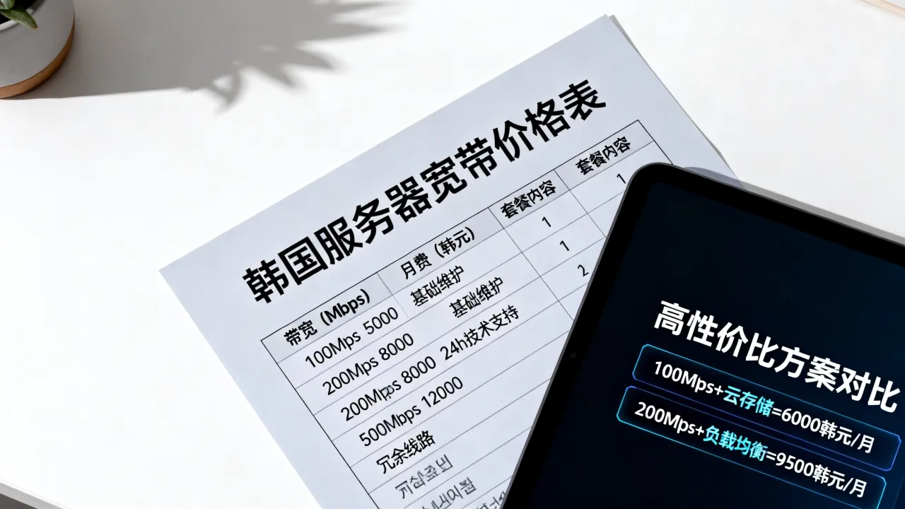 韩国服务器宽带价格表报价明细有哪些？如何选择高性价比方案？