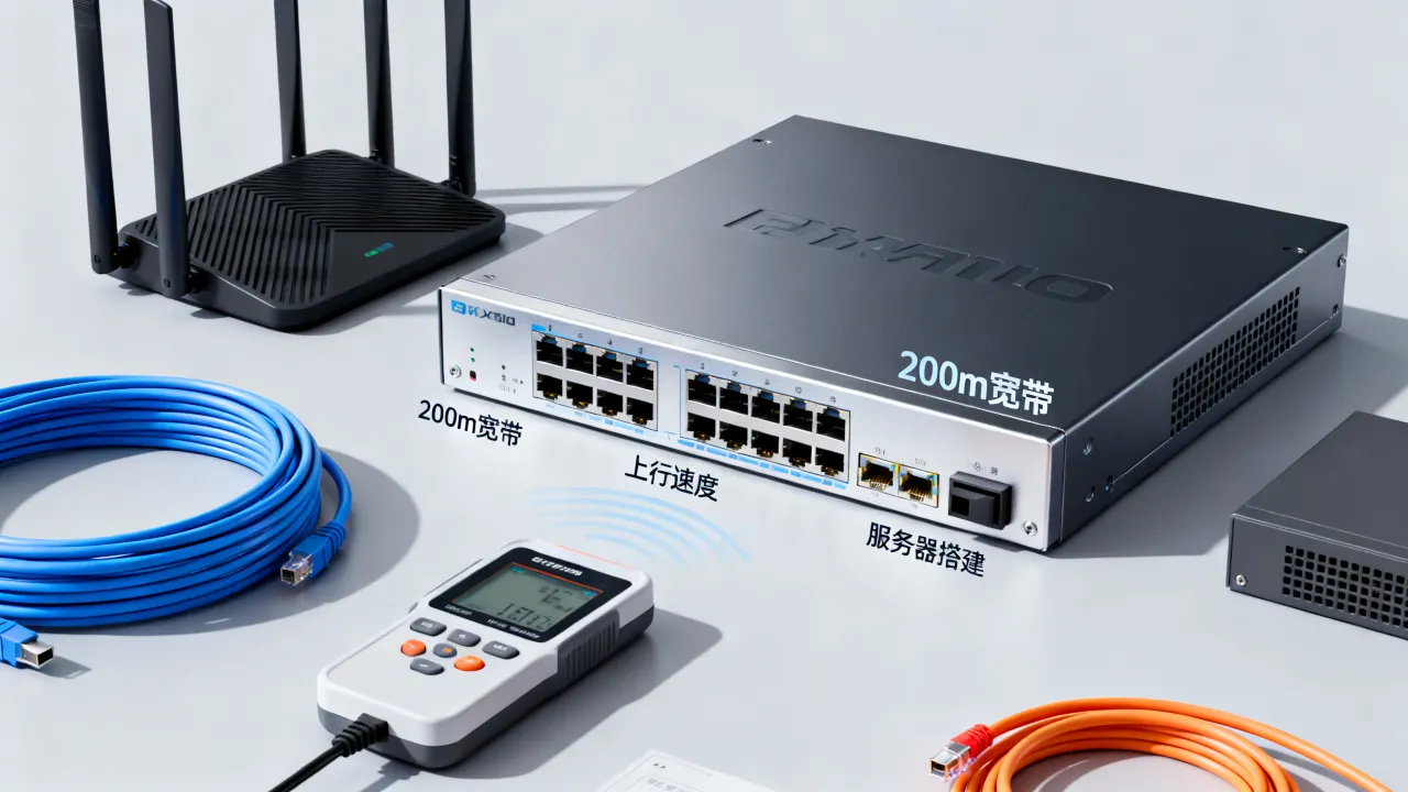 200m宽带能搭服务器吗，上行速度够用吗？