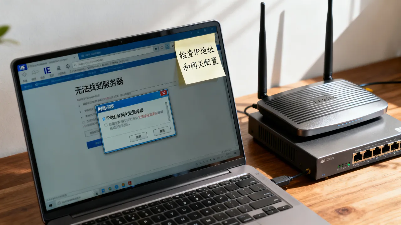 局域网IE为什么找不到服务器，IP地址和网关配置错误打不开网页怎么办