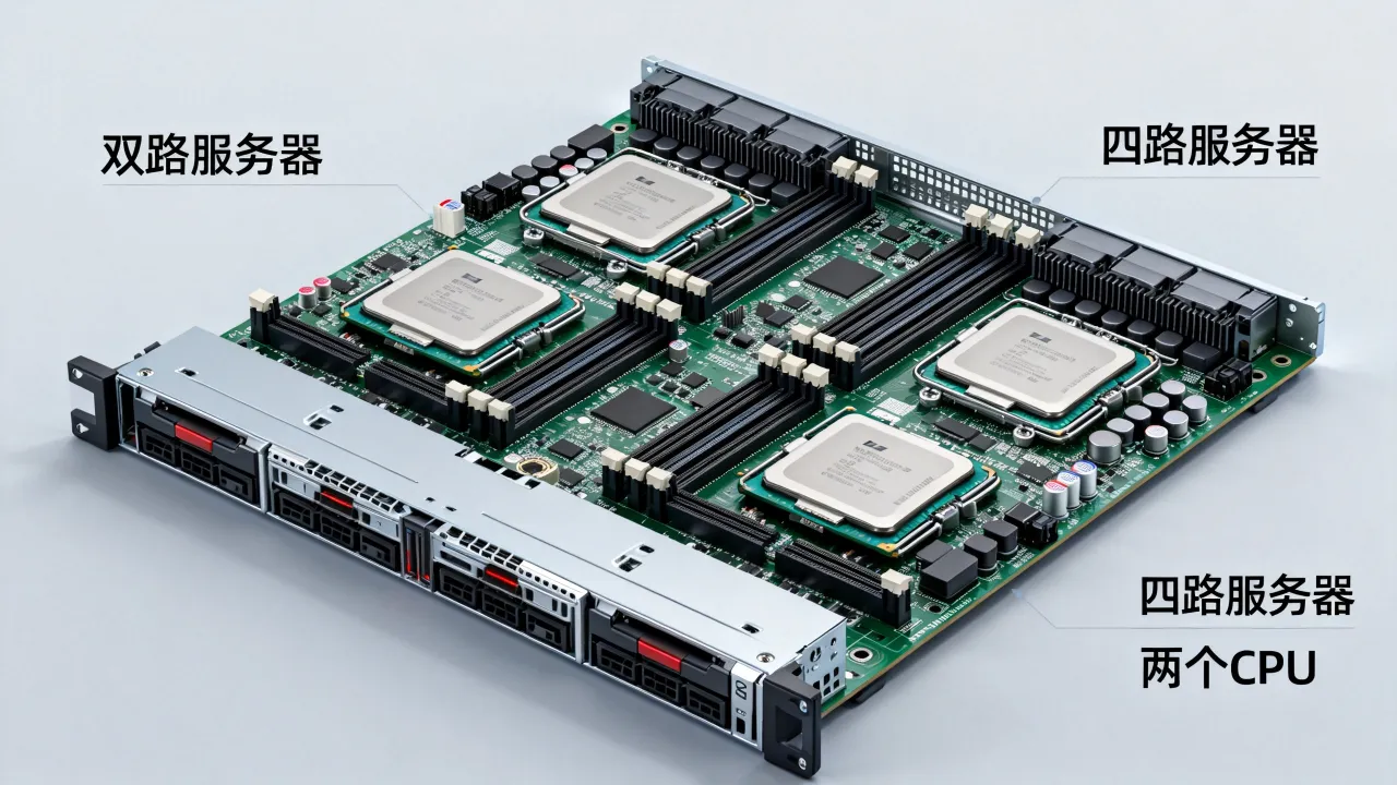 四路服务器为什么配两个CPU？双路和四路性能差距大吗