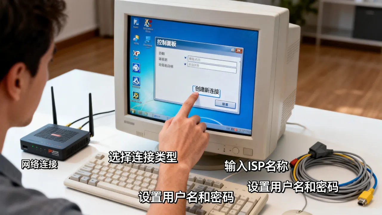 XP怎么创建宽带连接服务器，xp系统如何设置宽带连接服务器？